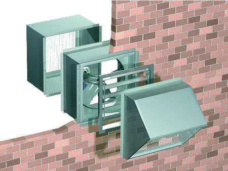 Dayton Wall Housing, Galv Steel, For 16 In Fan 3FKF5