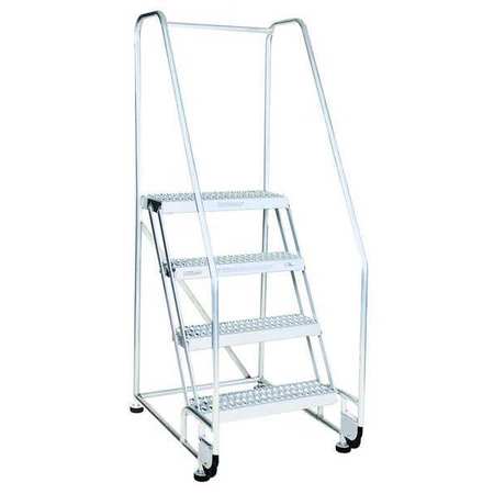 Cotterman 50 in H Aluminum Tilt and Roll Ladder, 2 Steps, 350 lb Load Capacity 2TA18A3E10B8C50P6