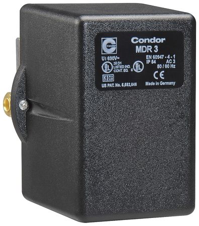 CONDOR USA Pressure Switch, (1) Port, 3/8 in FNPT, 3PST, 60 to 232 psi, Standard Action 31KEXEXX