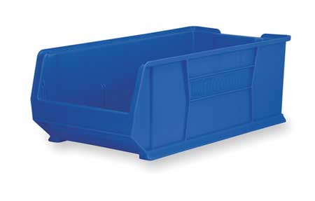 AKRO-MILS 150 lb Storage Bin, Plastic, 16 1/2 in W, 11 in H, 29 7/8 in L, Blue 30293BLUE