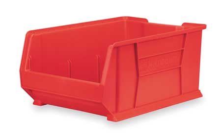 AKRO-MILS 150 lb Storage Bin, Plastic, 16 1/2 in W, 11 in H, 23 7/8 in L, Red 30288RED