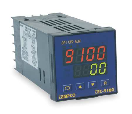 Tempco Temp Controller, Prog, 90-250V, Relay2A TEC14044