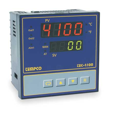 TEMPCO Temp Controller, Prog, 90-250V, Relay2A TEC56025