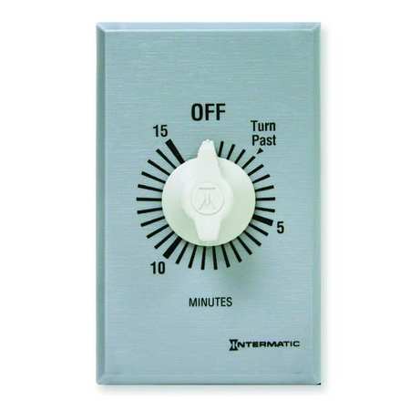 INTERMATIC Timer, Spring Wound, 15 Min, DPST, Silver FF415M