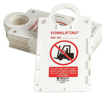 BRADY Forklift(TM) Tag Holder 11 1/4 in H, English FLT-ETSH9