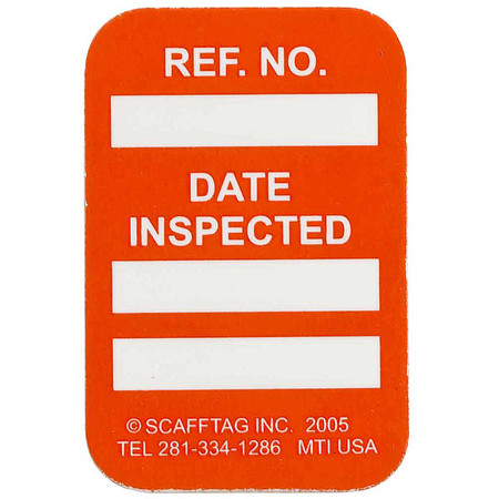 BRADY Microtag(r) Inspected Insr, Wht/Orn, PK100 MIC-MTIUSA O