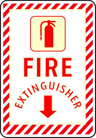BRADY Fire Extinguisher Sign, 10X7", FEXT, ENG, Height: 7" 104939