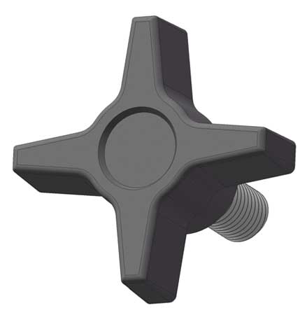 Innovative Components Four Prong Knob with Screw, 3/8-16 Thread Size, 1.125"L, Steel GN6C07504P7--21