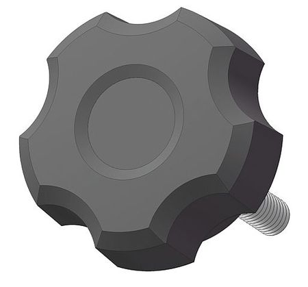 INNOVATIVE COMPONENTS Fluted Knob with Screw, 1/4-20 Thread Size, 1.00"L, Steel GN4C1000F2---21