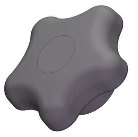 INNOVATIVE COMPONENTS Star Knob, 5/16-18 Thread Size, 1"L, Blind Tap, Steel GN5C----5SAB-22