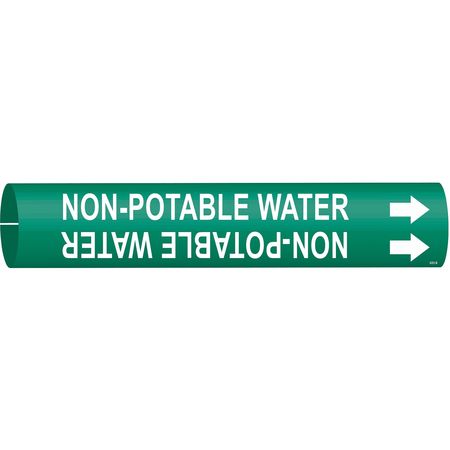 BRADY Pipe Mrkr, Non-Potable Water, 1-1/2to2-3/8, 4351-B 4351-B