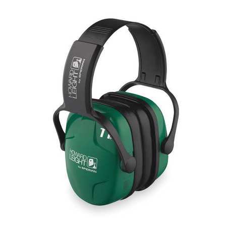 Honeywell Howard Leight Over-the-Head Ear Muffs, 26 dB, Thunder, Black and Green 1010928-H5