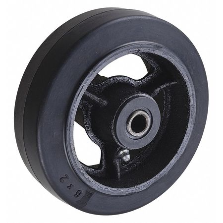 Zoro Select Caster Wheel, Rubber, 6 in., 500 lb. MR0620112