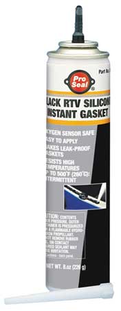 Pro Seal Oil-Resistant RTV Silicone Gasket Maker, 8 oz, Black, Temp Range -75 to 500 Degrees F 80049