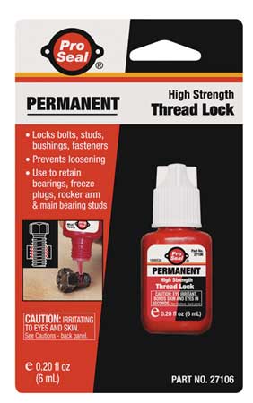 Pro Seal Threadlocker, PRO SEAL ANA-LOK(TM) 71, Red, High Strength, Liquid, 6 mL Bottle 27106