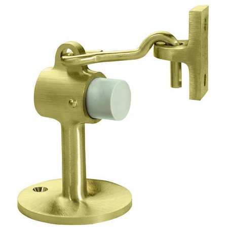 ROCKWOOD Hook-Style Door Holder, Cast Brass, Gold, 3-3/4"H x 1-3/4"W 473.3