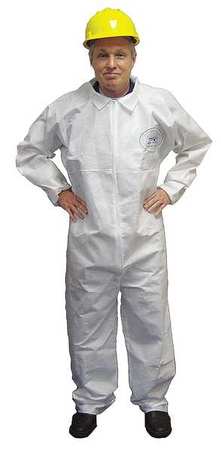 BODYFILTER 95+ Collared Disposable Coveralls, 25 PK, White, Laminated Nonwoven, Zipper 4012-L