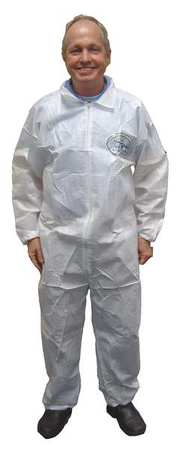 BODYFILTER 95+ Collared Disposable Coveralls, M, 25 PK, White, Laminated Nonwoven, Zipper 4017-M