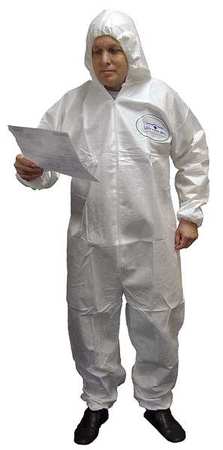 Bodyfilter 95+ Hooded Disposable Coveralls, 25 PK, White, Laminated Nonwoven, Zipper 4028-4XL