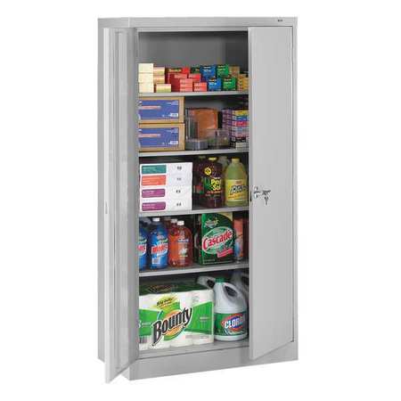 Tennsco 24 ga. Carbon Steel Storage Cabinet, 36 in W, 72 in H, Stationary 7218LGY