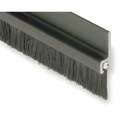 National Guard Double Door Weatherstrip, 8 ft, Gray, Insert Type: Brush A605DKB-8