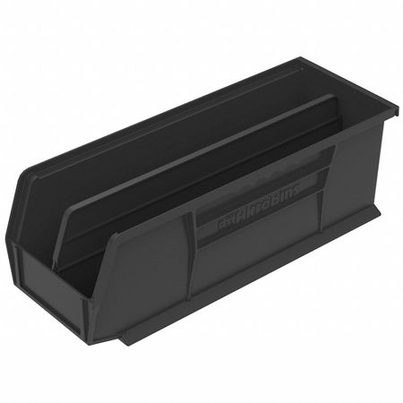 Akro-Mils 50 lb Hang & Stack Storage Bin, Plastic, 5 1/2 in W, 5 in H, 14 3/4 in L, Black 30234BLACK