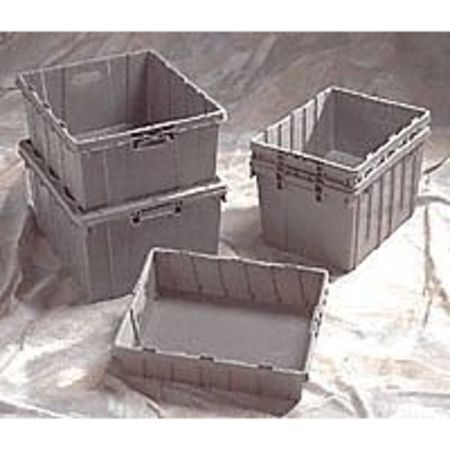 Buckhorn Nesting Container, Gray, Polyethylene, 24 in L, 20 in W, 12 3/8 in H, 2.34 cu ft Volume Capacity DL2420120201000
