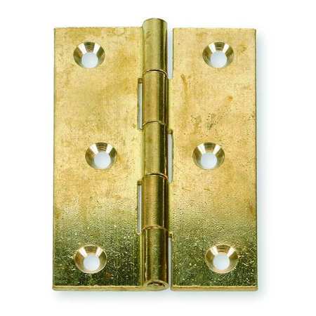 ZORO SELECT 2 in W x 3 in H Bright Brass Door and Butt Hinge 3HTR5