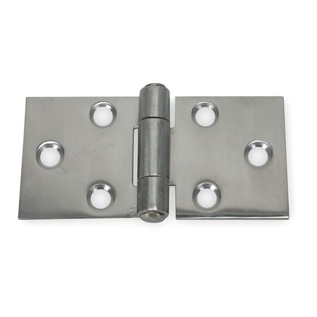 ZORO SELECT 3 in W x 1 1/2 in H Bright Stainless Steel Door and Butt Hinge 3HTT7
