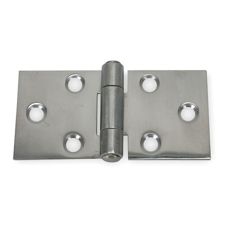 Zoro Select 3 in W x 1 1/2 in H Bright Stainless Steel Door and Butt Hinge 3HTT7