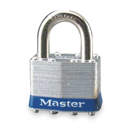 Master Lock Padlock, Keyed Alike, Standard Shackle, Rectangular Steel Body, Steel Shackle, 3/4 in W 1UP