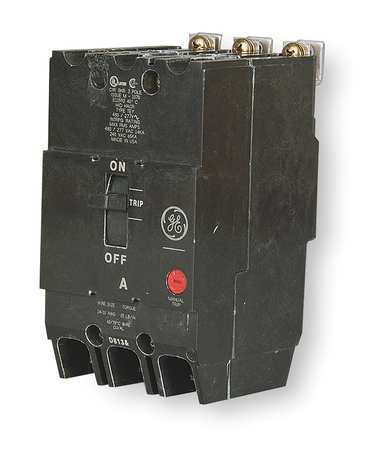Ge Molded Case Circuit Breaker, TEY Series 30A, 3 Pole, 277/480V AC TEY330