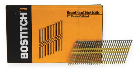 Bostitch Collated Framing Nail, 3 in L, 11 ga, Hot Dipped Galvanized, Flat Head, 21 Degrees, 4000 PK RH-S10DR120HDG