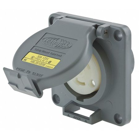 Hubbell 30A Watertight Twist-Lock Receptacle 2P 3W 125VAC HBL2610SW