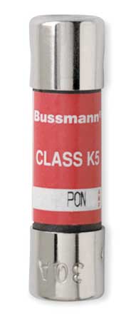 EATON BUSSMANN Midget Fuse, PON Series, Time-Delay, 25A, 250V AC, Non-Indicating, 10kA at 250V AC PON25