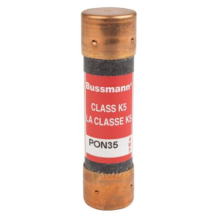 EATON BUSSMANN Midget Fuse, PON Series, Time-Delay, 35A, 250V AC, Non-Indicating, 10kA at 250V AC PON35