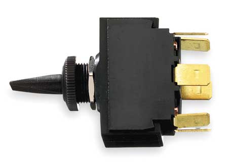 HUBBELL WIRING DEVICE-KELLEMS Marine Toggle Switch, DPDT, 6 Connections, Momentary On/Off/Momentary On, 15A @ 12VDC M223MMSP