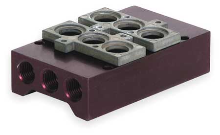 NUMATICS Manifold Block, 2 Stations, 1/4 NPT 206-1749