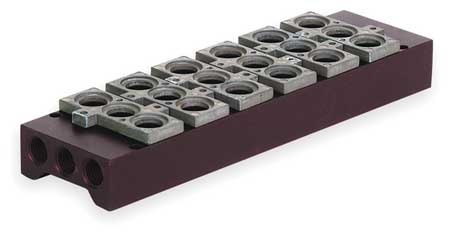 NUMATICS Manifold Block, 6 Stations, 1/4 NPT 206-1753