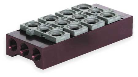 NUMATICS Manifold Block, 4 Stations, 3/8 NPT 206-1762