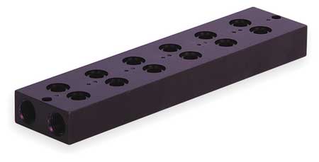 NUMATICS Manifold Block, 6 Stations, 1/4 NPT 241-151