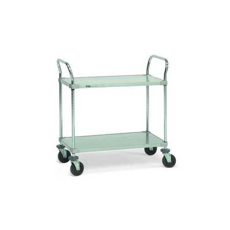 METRO Utility Cart with Flush Metal Shelves, Steel, (2) Raised, 2 Shelves, 600 lb 65143-IP