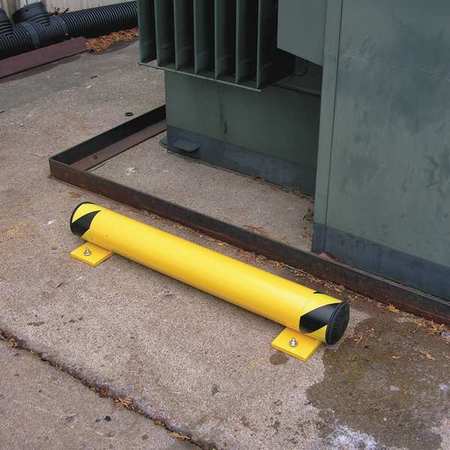 Zoro Select Floor Stop Bollard, 4-1/2", Yellow FSBOL-36