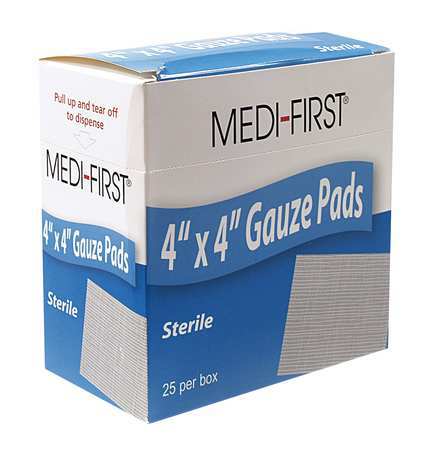 Medique Gauze Pad, Sterile, 12 Ply Cotton, PK25 62073
