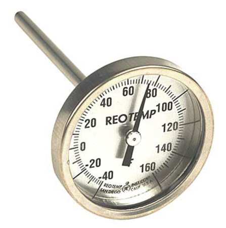 REOTEMP Bimetal Therm, 2-3/8 In Dial, -10to100C HH1202C53PS