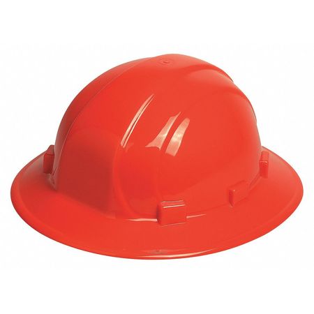 ERB SAFETY Full Brim Hard Hat, Type 1, Class E, Pinlock (6-Point), Hi-Vis Orange 19500