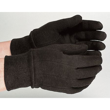 KINCO Jersey Gloves, Cotton, L, Brown, PK12 820-12PK-L