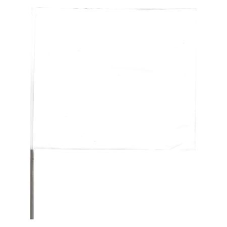 Zoro Select Marking Flag, White, Blank, Vinyl, PK100 2318W-200