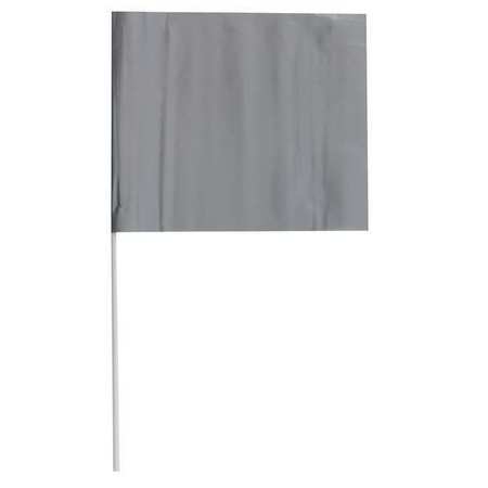 PRESCO Marking Flag, Silver, Blank, PVC, PK100 F4524SV-200