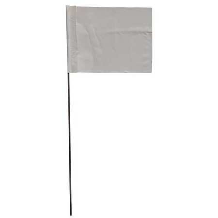 Zoro Select Marking Flag, White, Blank, Vinyl, PK100 3JVG5